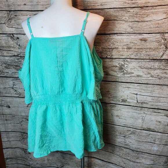 Lane Bryant Seafoam Off the Shoulder Blouse Sz 30/32 NWT - Picture 6 of 12